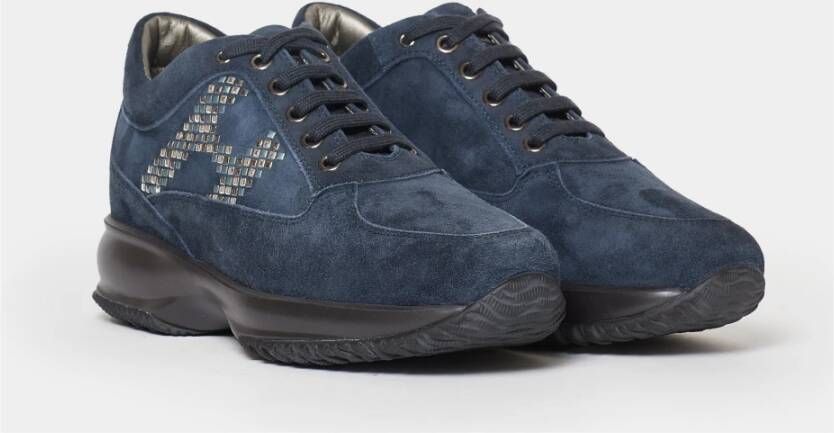 Hogan Blauwe Suède Interactive Sneakers Blauw Dames