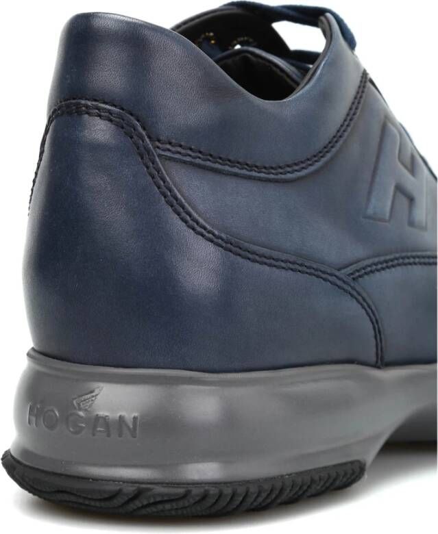 Hogan Interactieve Leren Sneakers Blauw Heren