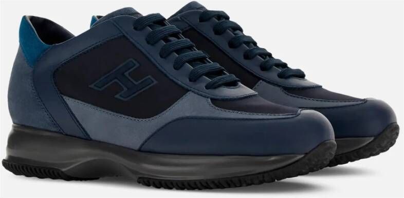 Hogan Blauwe Leren Sneakers met Verhoogd Logo Blue Heren - Foto 2