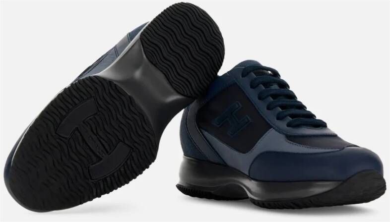 Hogan Blauwe Leren Sneakers met Verhoogd Logo Blue Heren - Foto 4