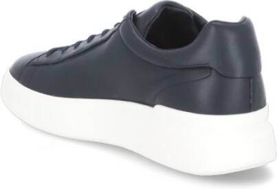 Hogan Blauwe Leren Sneakers met Ronde Neus en Logotong Blauw Heren