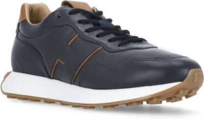 Hogan Blauwe Leren Veterschoenen Blue Heren