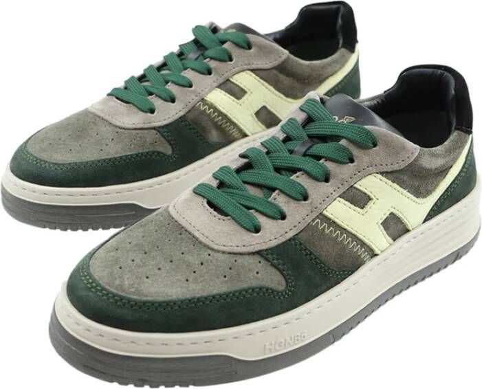 Hogan Stijlvolle Groene Suède Sneakers Groen Heren