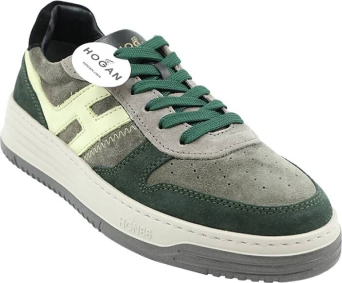 Hogan Stijlvolle Groene Suède Sneakers Groen Heren