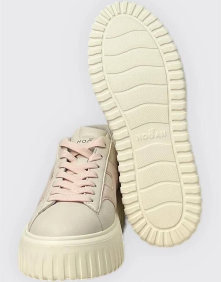 Hogan Sneakers met H-Stripes Design Beige Dames