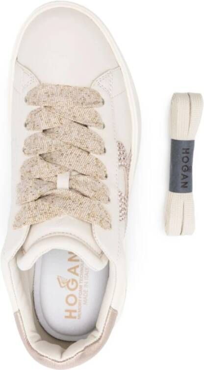 Hogan Sneakers met Kristalversiering Beige Dames