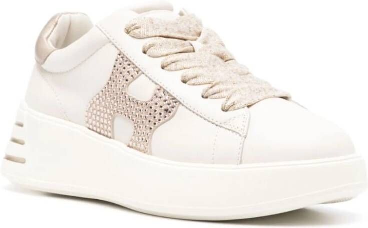 Hogan Sneakers met Kristalversiering Beige Dames