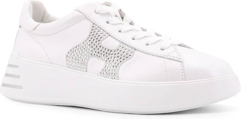 Hogan Sneakers met strass logo in leer White Dames