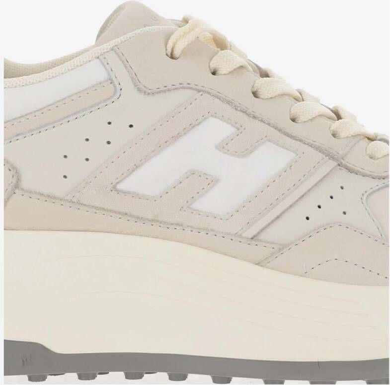 Hogan Sneakers van gelamineerd leer en technische stof Beige Dames