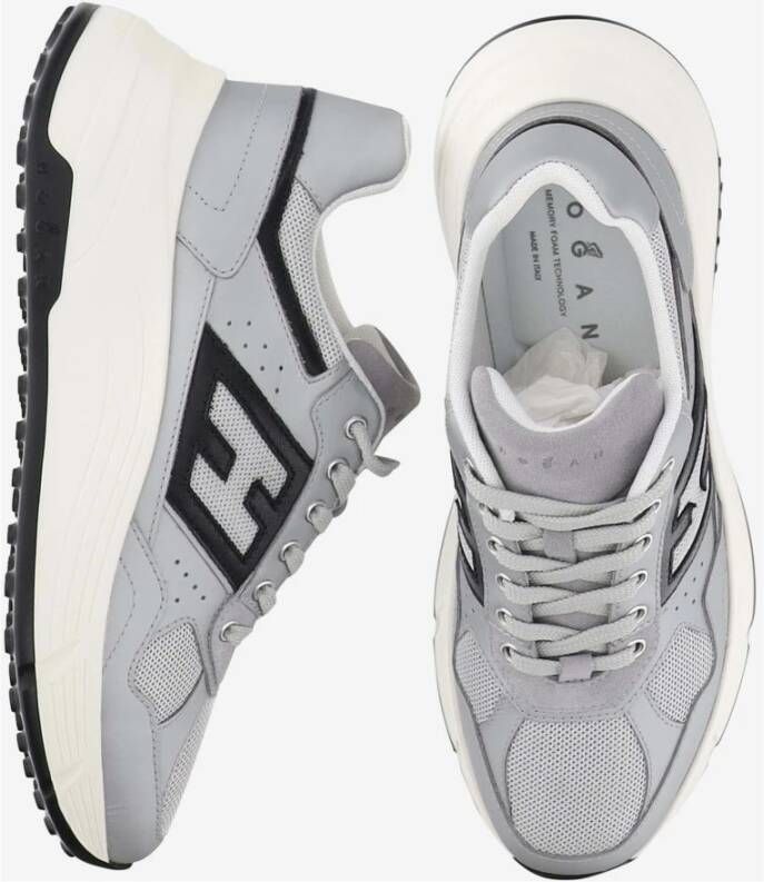 Hogan Sneakers van gelamineerd leer en technische stof Gray Dames