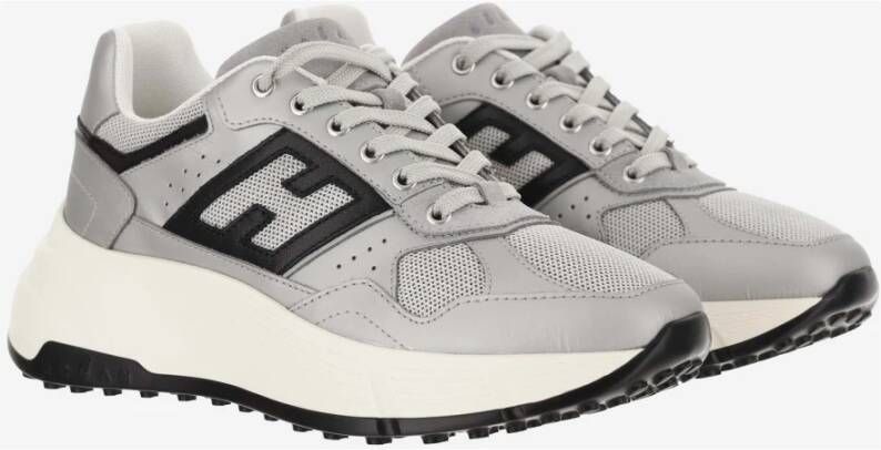 Hogan Sneakers van gelamineerd leer en technische stof Gray Dames