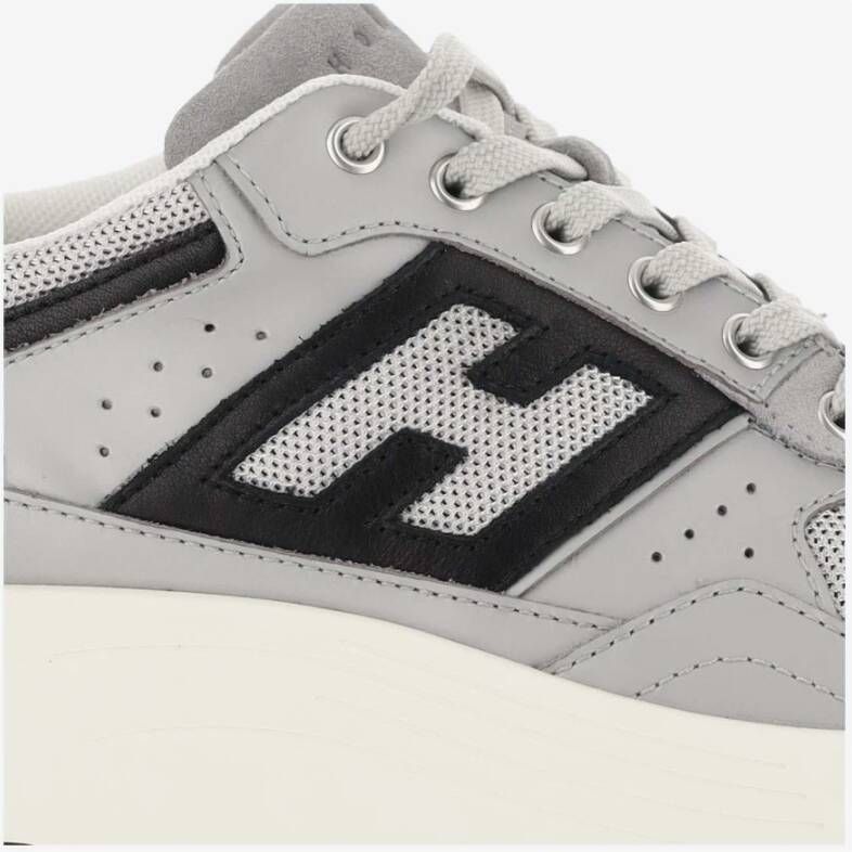 Hogan Sneakers van gelamineerd leer en technische stof Gray Dames