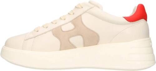 Hogan Sneakers van glad leer met extralichte zool Beige Dames