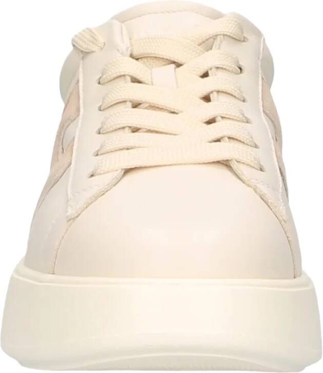 Hogan Sneakers van glad leer met extralichte zool Beige Dames