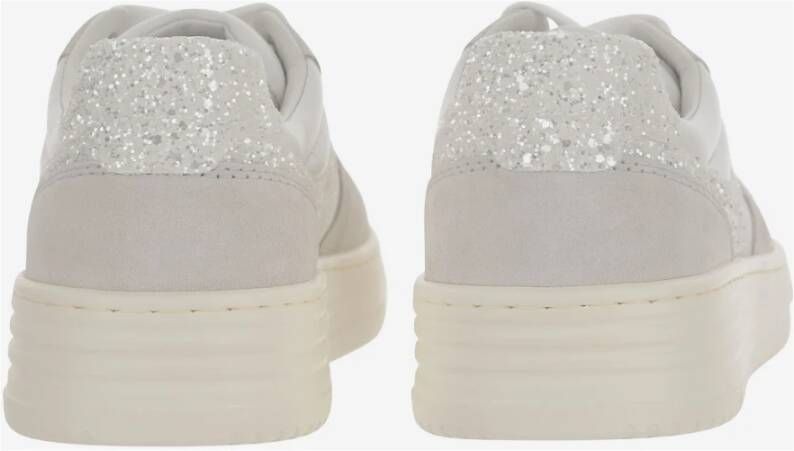 Hogan Sneakers van leer met glitterlogo White Dames