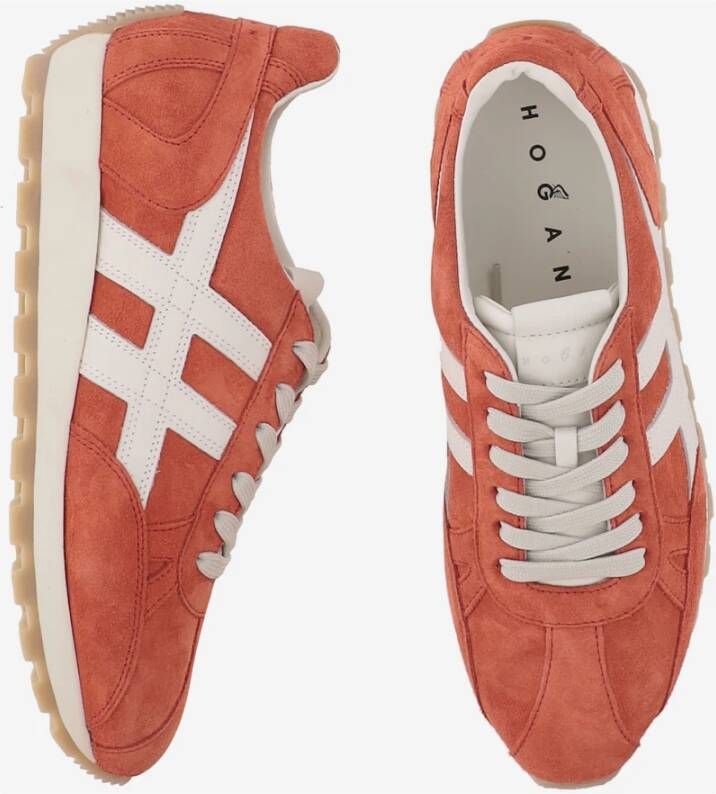 Hogan Sneakers van suède met H-detail Orange Heren