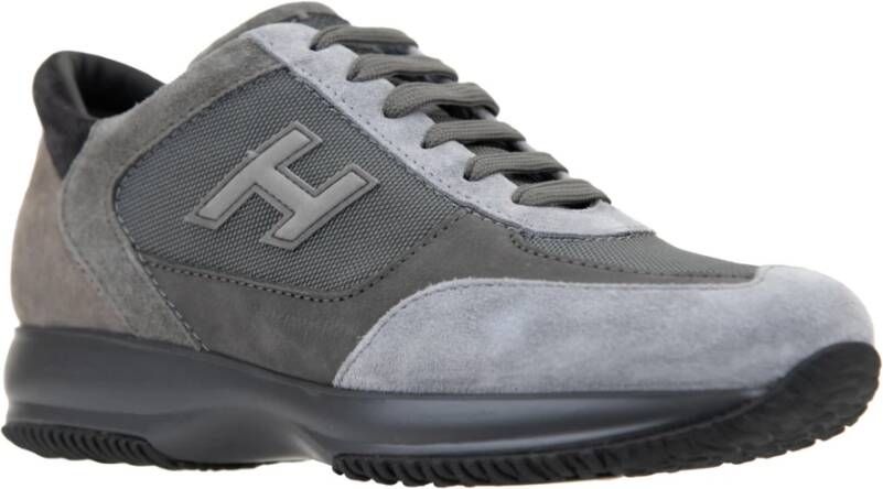 Hogan Sneakers van suède met leren details Gray Heren