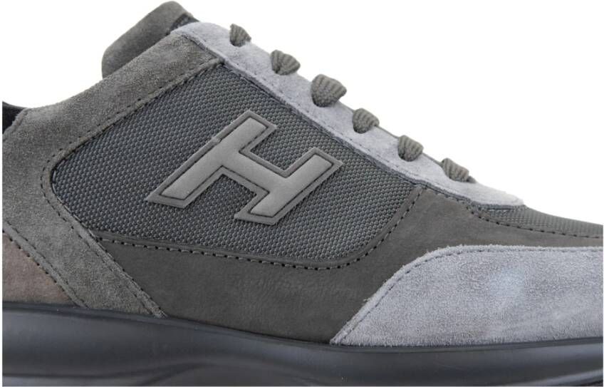 Hogan Sneakers van suède met leren details Gray Heren