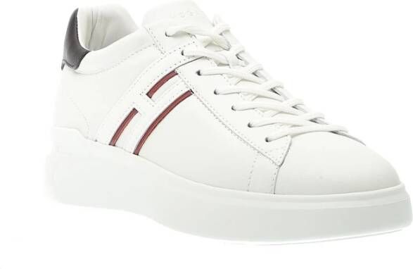 Hogan Witte Leren Sneakers Blauw Rode Accenten White Heren