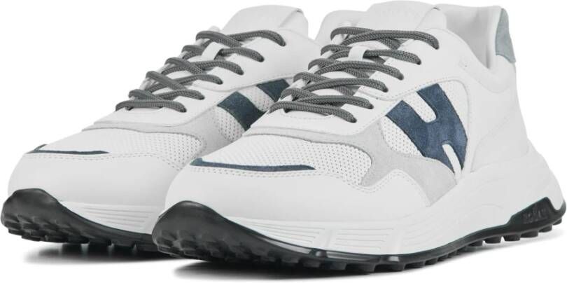 Hogan Witte en Blauwe Leren Sneakers Model Hxm5630Er90 Wit Heren