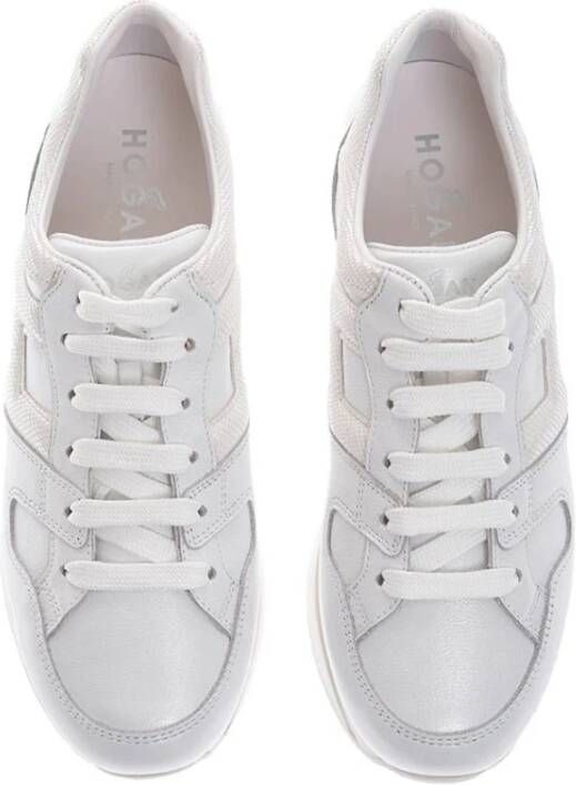 Hogan Witte lage sneakers met hagedisprint applicatie Wit Dames