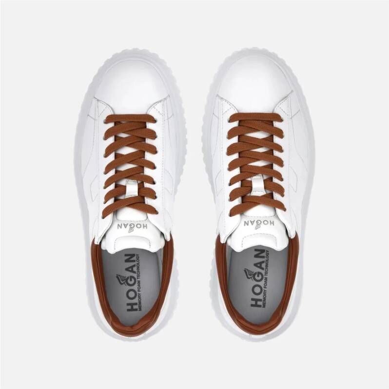 Hogan Witte H-Stripes Sneakers Wit Heren