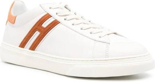 Hogan Sneakers van hoogwaardig leer met contrasterende hiel Wit Heren