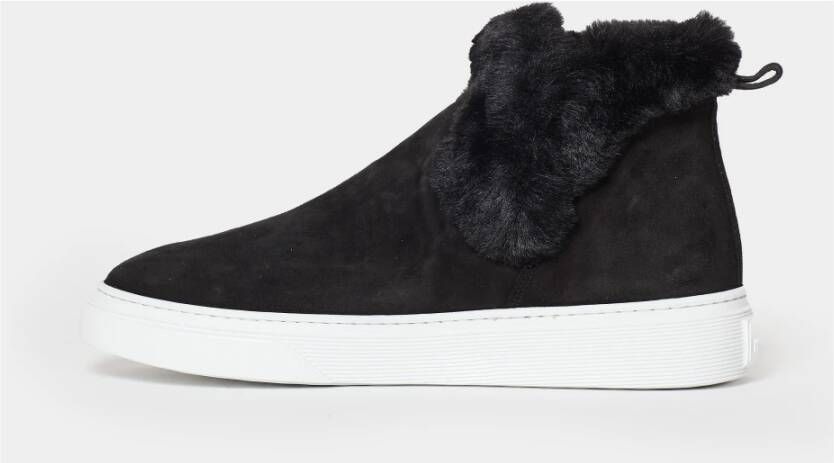 Hogan Slip-On Sneakers met Bontafwerking Zwart Dames