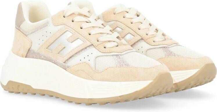 Hogan Stijlvolle Alalcciato Sneakers Beige Dames