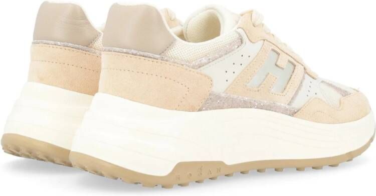 Hogan Stijlvolle Alalcciato Sneakers Beige Dames