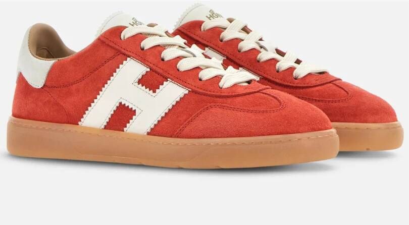 Hogan Stijlvolle Dames Sneakers met Suède Bovenwerk Red Dames