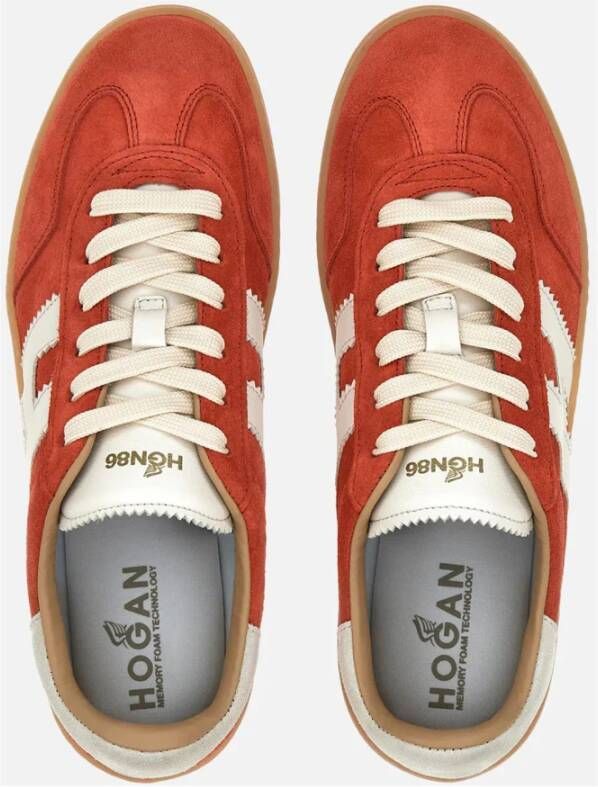 Hogan Stijlvolle Dames Sneakers met Suède Bovenwerk Red Dames