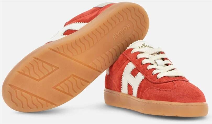 Hogan Stijlvolle Dames Sneakers met Suède Bovenwerk Red Dames