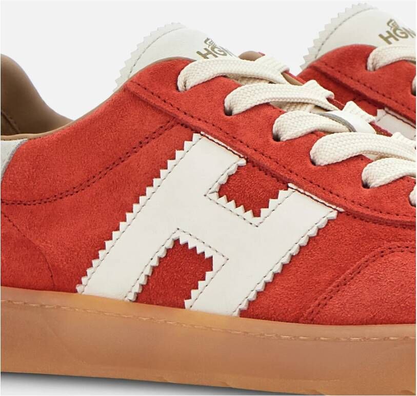 Hogan Stijlvolle Dames Sneakers met Suède Bovenwerk Red Dames