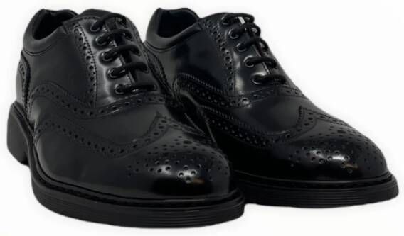 Hogan Stijlvolle Derby Veterschoenen Black Heren