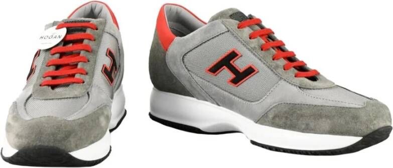 Hogan Stijlvolle Leren Schoenen Gray Heren