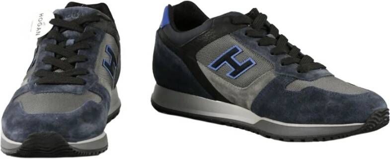 Hogan Stijlvolle leren schoenen met polyamide en polyester Black Heren