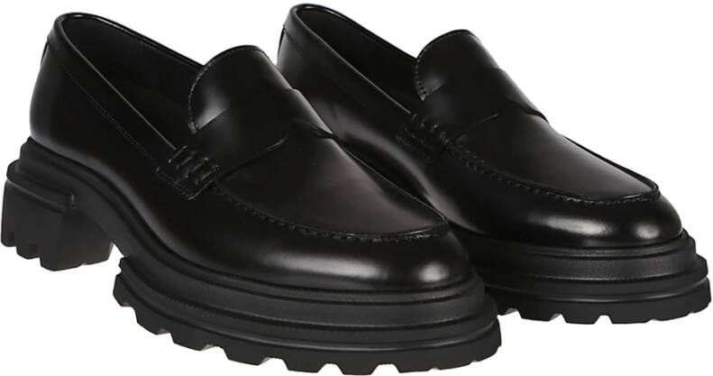 Hogan Stijlvolle Loafers voor Mannen Black Dames