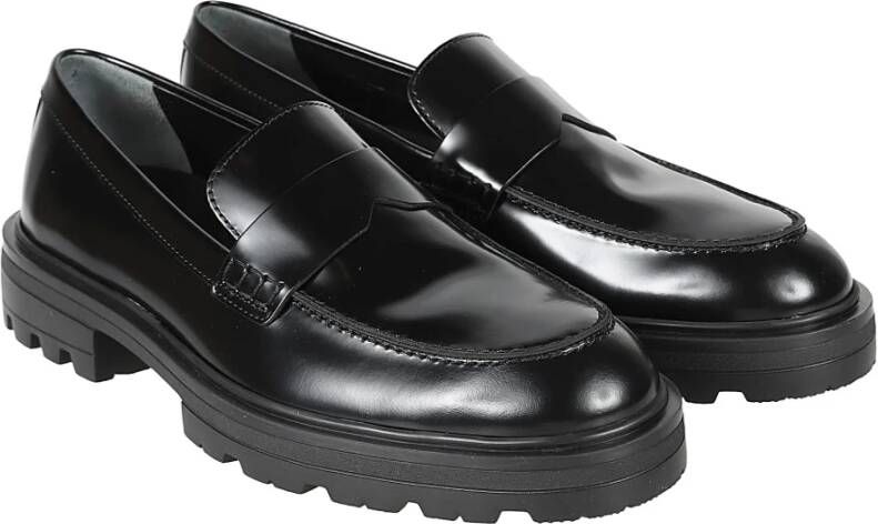 Hogan Stijlvolle Loafers voor Mannen Black Heren