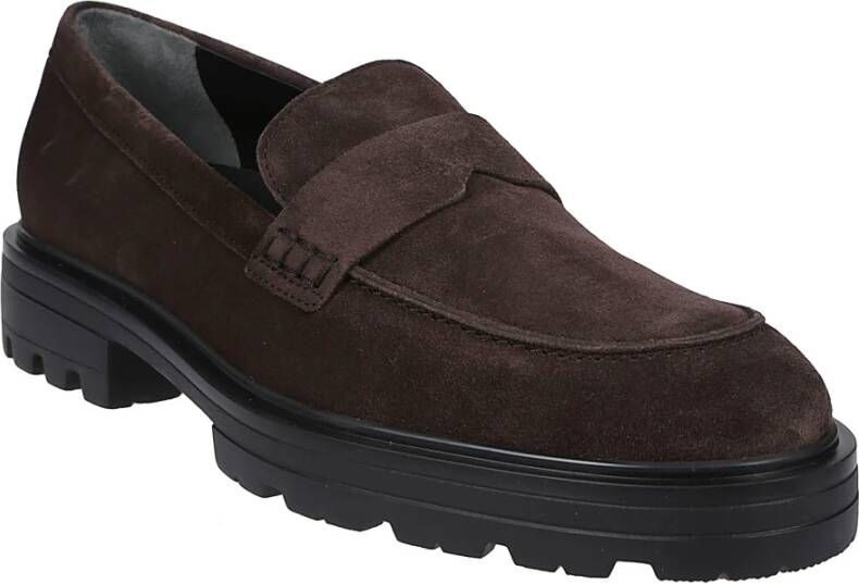 Hogan Stijlvolle Loafers voor Mannen Brown Heren