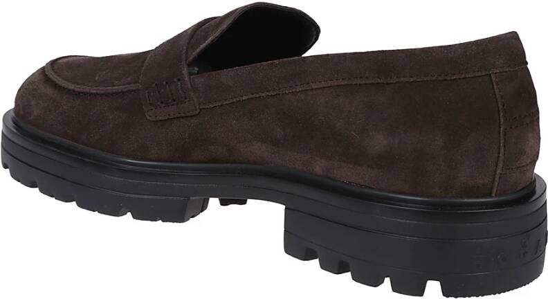 Hogan Stijlvolle Loafers voor Mannen Brown Heren