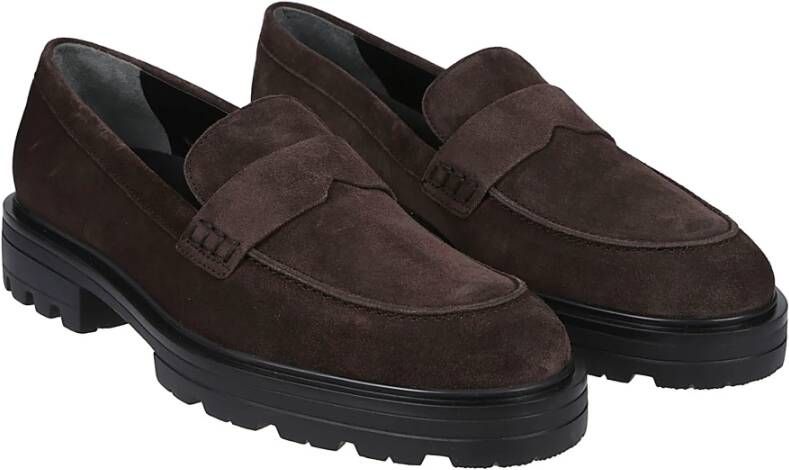 Hogan Stijlvolle Loafers voor Mannen Brown Heren