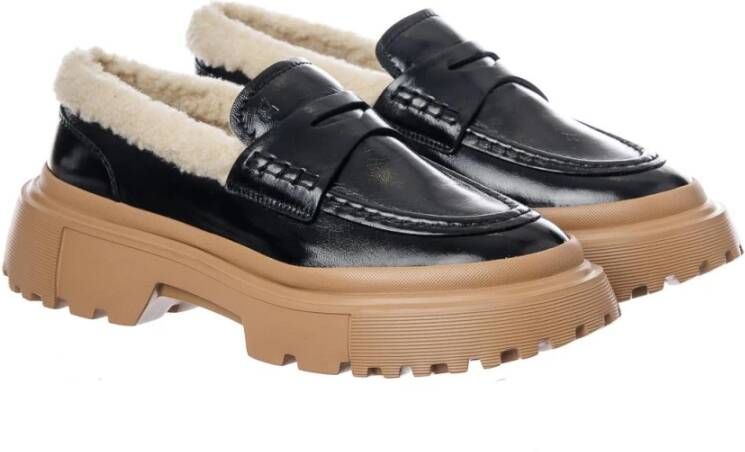 Hogan Stijlvolle Loafers voor Vrouwen Black Dames