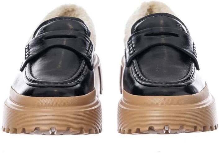 Hogan Stijlvolle Loafers voor Vrouwen Black Dames