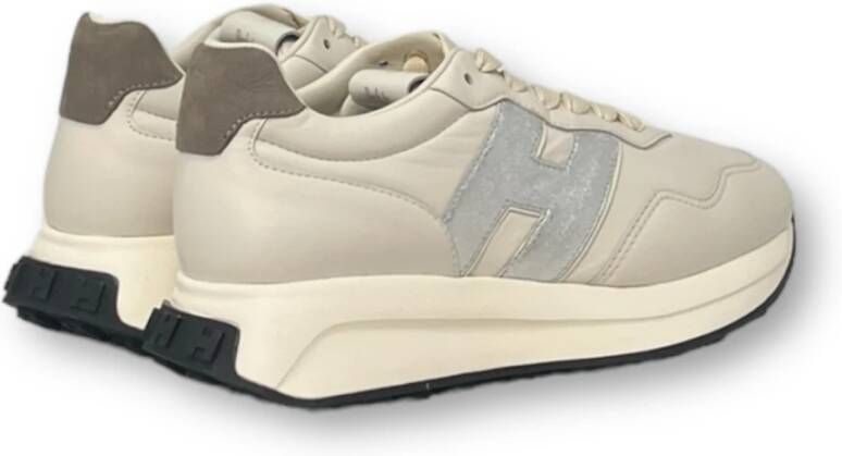 Hogan Patch Lace-Up Sneakers Beige Dames