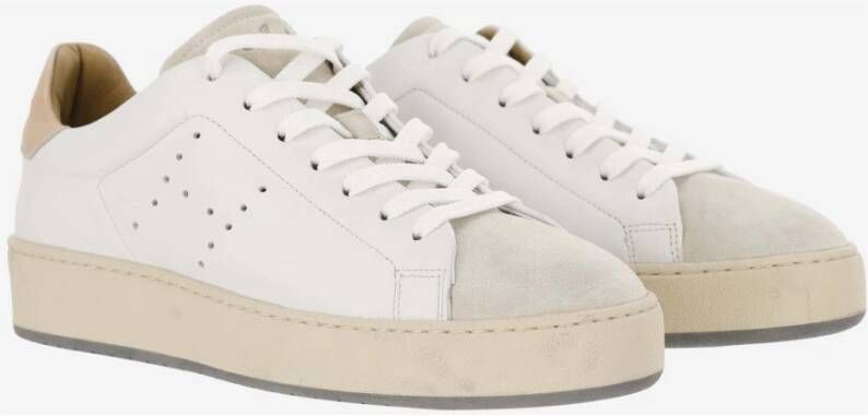 Hogan Leren Sneakers Vetersluiting Geperforeerde Zijkant White Dames