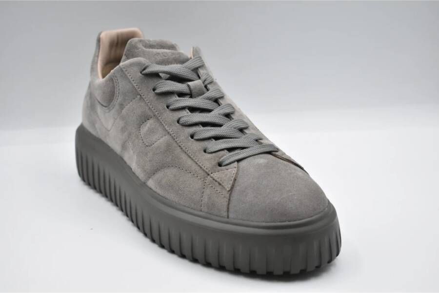 Hogan Stijlvolle Veterschoenen in Moeras Kleur Gray Heren