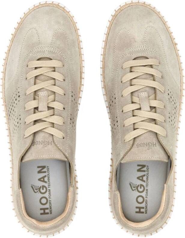 Hogan Stoere Beige Suède Sneakers Beige Heren