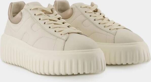 Hogan Strepen Leren Sneakers Beige Dames