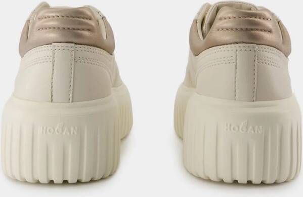 Hogan Strepen Leren Sneakers Beige Dames